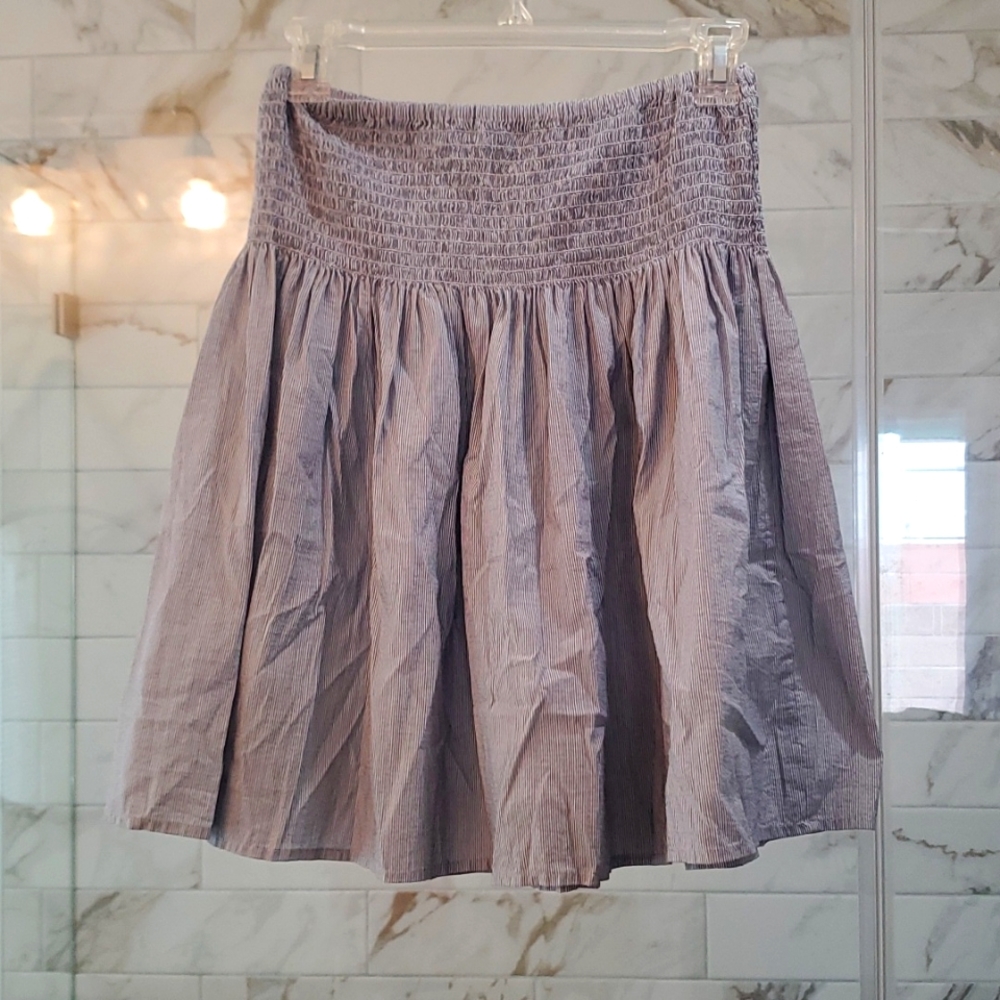 Elastic Waist Cotton Flowy Skirt